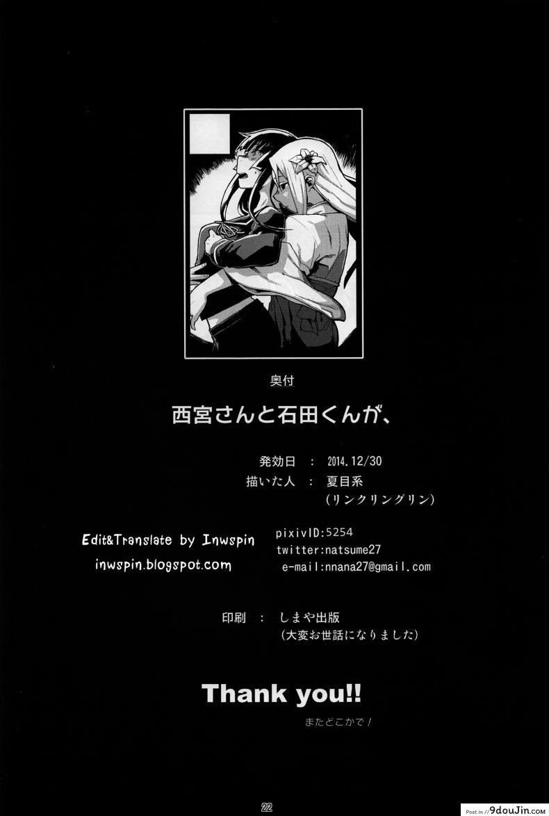 อ่านโดจิน ภาษามือ ขอมีเซ็กส์ (C87) [LinkRingRin (Natsume Kei)] Nishimiya-san to Ishida-kun ga, (Koe no Katachi)